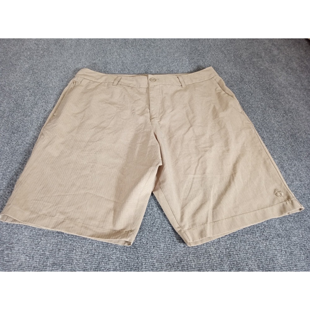 Hang Ten Men's Light Brown Shorts Striped Quick-Dry Comfort Waist Buttons SZ 36